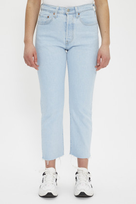 Jeans 501 cropped bleu délavé femme