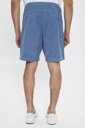 Short velours bleu