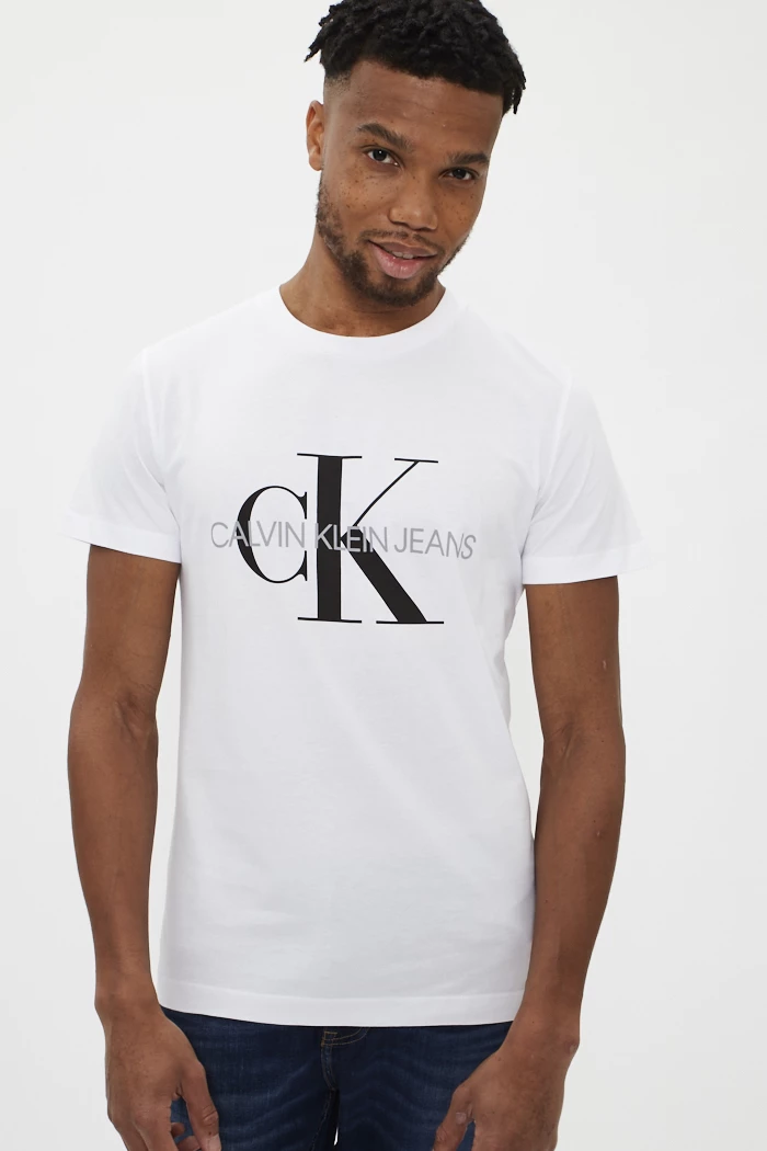 T shirt blanc imprim Calvin Klein Destock Jeans