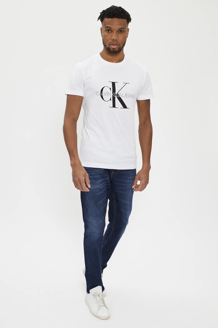 T shirt blanc imprim Calvin Klein Destock Jeans