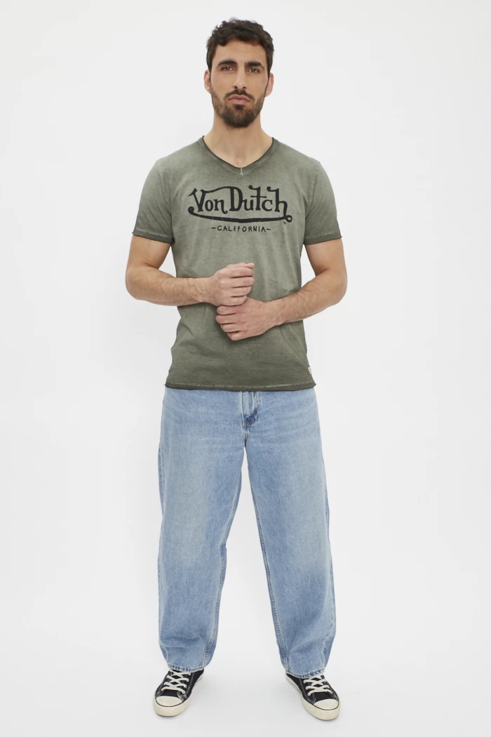 T-shirt kaki Von Dutch