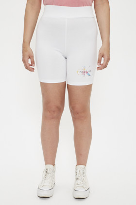 Short cycliste blanc