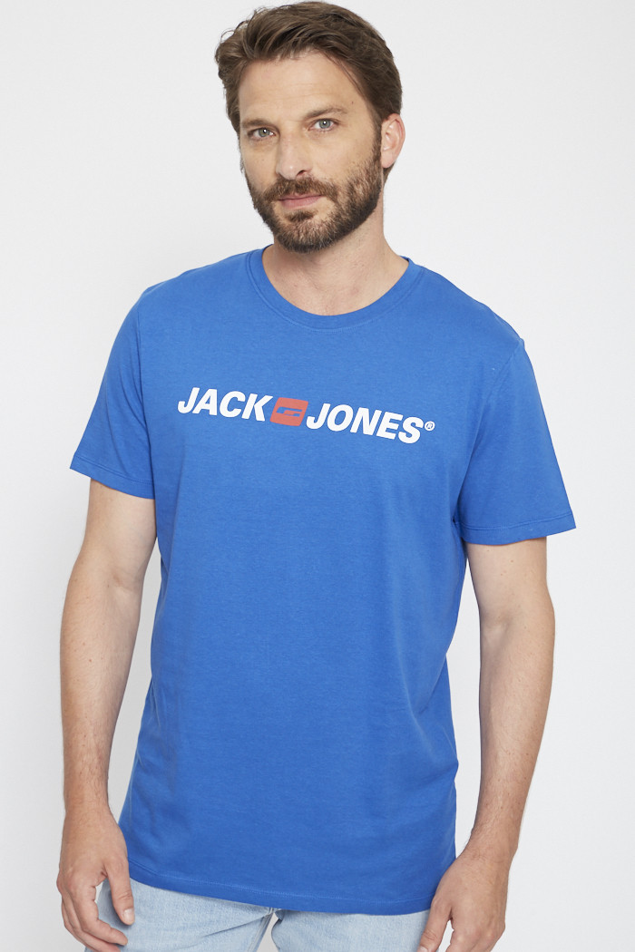 T-Shirt bleu homme Jack & Jones Jcoshaun pas cher | Espace des Marques