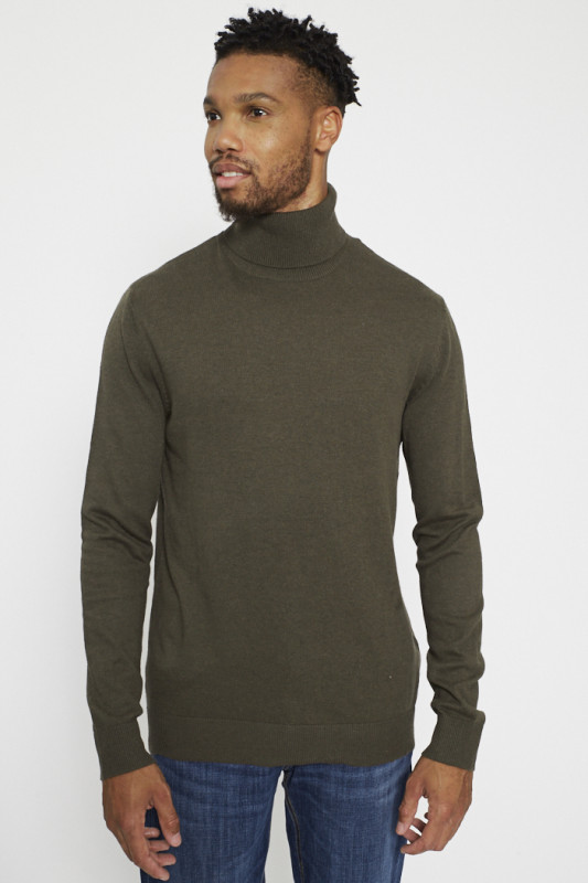 Pull col fashion roulé pour homme