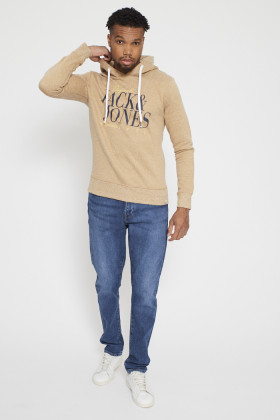 Homme Jack And Jones Sweat Capuche Urban Blocking Jaune Noir