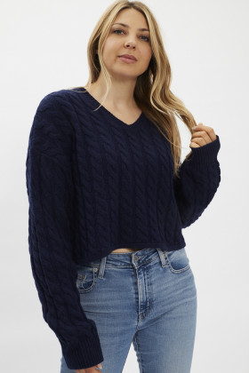 Pull en maille bleu marine Levi's