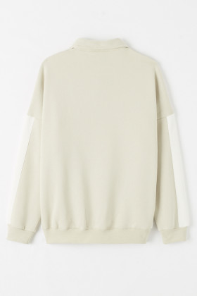 Sweatshirt col polo beige homme Project x Paris coupe droite