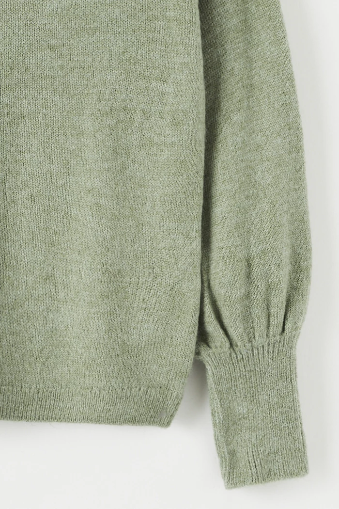 Pull femme col rond green